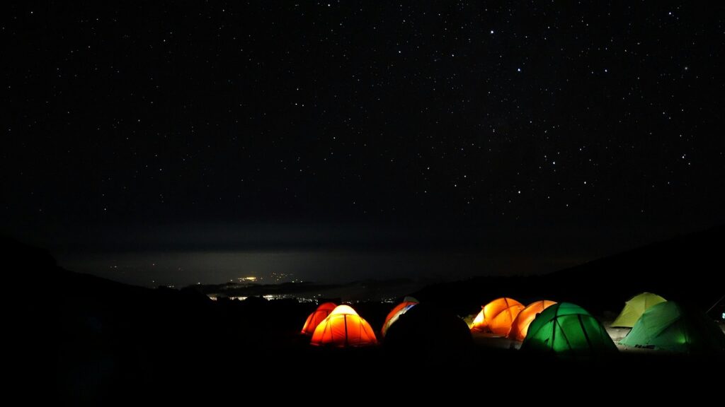 kilimanjaro, mountain, barranco camp, night, nature, long exposure
